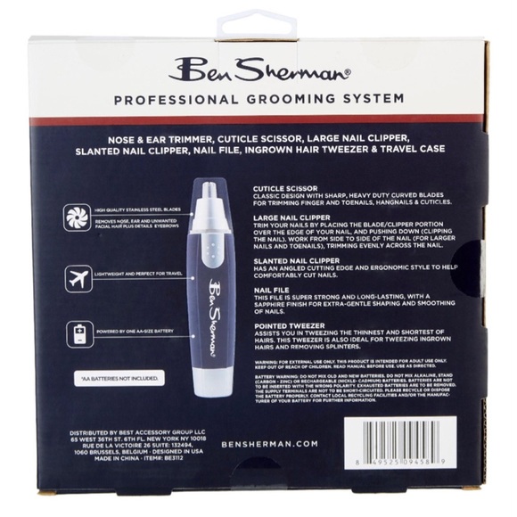 BEN SHERMAN 7-Piece Professional Grooming System with Travel Case, Navy - Picture 2 of 3